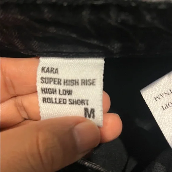 Eunina Lulu Jean Shorts Womens Medium Black Jean Denim Cut Off Distressed - Picture 4 of 5